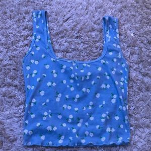 A blue flower tank top